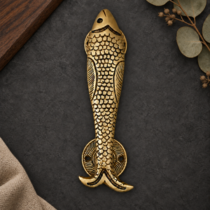 SHUBHAM Tirador de Puerta Decorativo en Forma de Pez de Latón Antiguo, Tirador de Muebles de Latón Sólido para Armario y Guardarropa - Product Image 1