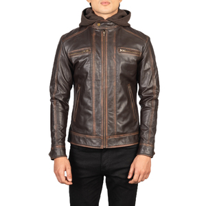 Unisex <b>Brown</b> Genuine <b>Leather</b> Eco-Friendly Breathable Waterproof Windproof Casual Winter Classic Streetwear Motorcycle <b>Jacket</b> - Product Image 6
