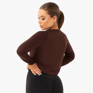 Haut court en jersey à manches longues pour femme, extensible, de qualité supérieure, pour l'entraînement et le sport, vêtements de sport personnalisés - Product Image 3