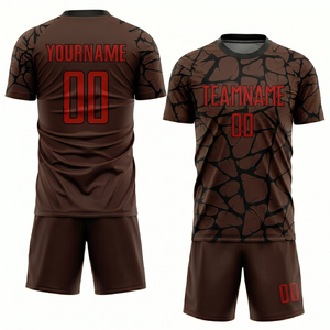 Uniforme de football respirant 100% polyester, manches courtes, vêtements de sport, uniforme de football personnalisable, imprimé, uniforme de football unisexe pour adultes - Product Image 4