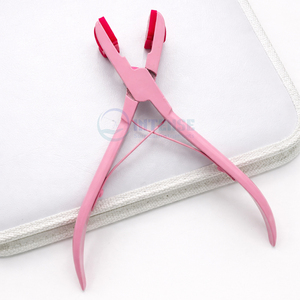 Baby Pink Stainless Steel Hair Extension Pliers Kit <b>Tape</b> In Press & <b>Micro</b> Beads Opener Tools for Professional Stylists - Product Image 6