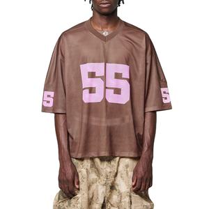 Camiseta Deportiva Oversize de Malla con Número Personalizado, Corte Holgado, 100% Poliéster para Marcas de Moda, Camiseta de Fútbol Americano - Product Image 1