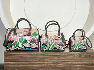 กระเป๋าเดินทางหนังแท้ลายกระบองเพชร งานแฮนด์เมด ขนาดใหญ่ ดีไซน์เนอร์ ขายส่ง สไตล์ตะวันตก สำหรับทุกเพศ - Product Image 4