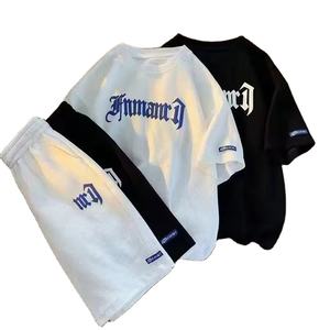 Tendance personnalisable deux pièces hommes été confort porter respirant Style coréen imprimé Shorts et t-shirt pour hommes - Product Image 1