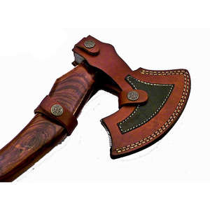 Hacha Industrial de Acero de Damasco Hecha a Mano con Espiga Plana y Mango de Madera de Palisandro, Regalo para el Día del Padre - Product Image 3