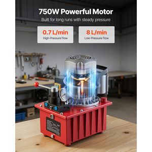 Pompa Idraulica Elettrica 10.000 PSI 750W 120V a Doppio Effetto con Valvola Manuale - Unità di Potenza Idraulica Manuale - Product Image 5