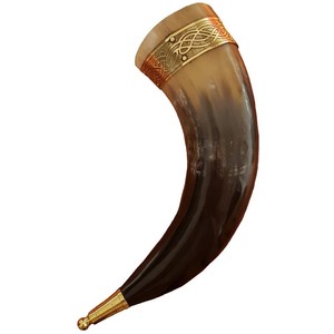 Corne à boire en corne de buffle avec support, artisanale, polie, personnalisée, thème animal, corne viking naturelle polie - Product Image 5