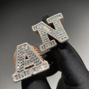CEO Letter Necklace Custom Moissanite Diamond Iced Out Hip Hop Pendant Blue Stone Jewelry Gift - Product Image 5