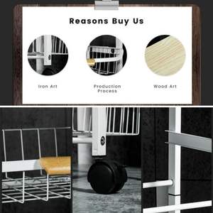 รถเข็นเก็บของในครัว 5 ชั้น แบบมีล้อ พร้อมตะกร้าเก็บของ - Product Image 4