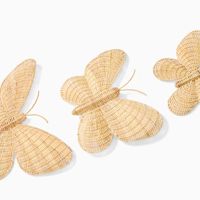 Ensemble de 3 papillons en rotin faits à la main avec couleur OEM ODM pour la décoration des enfants, prix de gros
