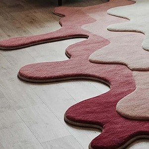 Modern abstract irregular shape Hand Tufted rug soft plush living room carpet luxury artistic <b>floor</b> mat contemporary home decor - Product Image 5