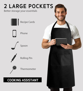 SELF INDUSTRY Tablier de cuisine personnalisé sans manches en toile de coton respirante avec détection d'aiguilles pour restaurant, café, barbecue - Product Image 6