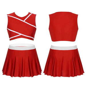Ensemble de tenues de cheerleader en gros pour femmes, avec logo personnalisé, haut et jupe, pour compétition, fournisseur en gros - Product Image 3