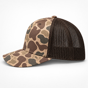 Casquette Trucker Rétro Marron Camouflage Canard Style Vintage 112 avec Dos en Maille et Patch Personnalisé – Casquette Décontractée Printemps-Été - Product Image 3