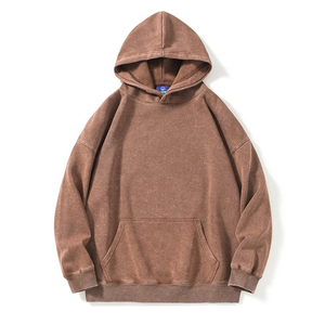 Sweat à capuche unisexe vintage délavé, coupe oversize, avec cordon de serrage, épaules tombantes, poche frontale et poignets côtelés - Product Image 1