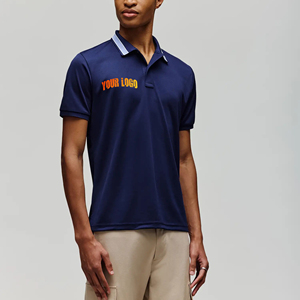 เสื้อฮิปฮอปผู้ชายแฟชั่น ผ้าฝ้าย 100% หนัก 200 GSM พิมพ์ลายดิจิตอลตามสั่ง โลโก้สีน้ำเงินกรมท่า ผ้าปิเก้ระบายอากาศได้ดี - Product Image 5
