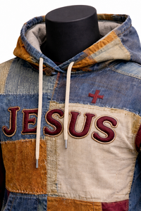 Sweat-shirt à capuche vintage brodé patchwork, streetwear pour hommes et femmes, vêtements décontractés - Product Image 4