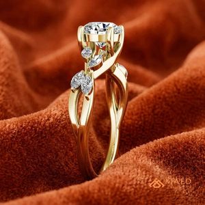 14K Gold Plated Pear Cut Moissanite <b>Ring</b> Elegant Bridal <b>Promise</b> Jewelry for <b>Women</b> Daily Wear Gift USA - Product Image 2