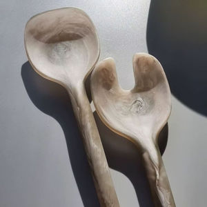 AL MALIK CRAFT - Serveur à salade en résine écologique avec motif floral - Compatible lave-vaisselle, micro-ondes et four - Accessoire de cuisine - Product Image 1