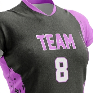 Camiseta de Voleibol Sublimada con Estampado Personalizado Unisex, Equipo 8, Malla Negra, Manga Corta Regular, Transpirable, Absorbe la Humedad - Product Image 4