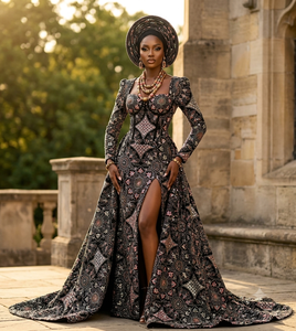 Tissu en velours tricoté brodé avec motif géométrique mandala et sequins pour veste ethnique femme, lehenga de mariée, abaya, robe africaine - Product Image 6