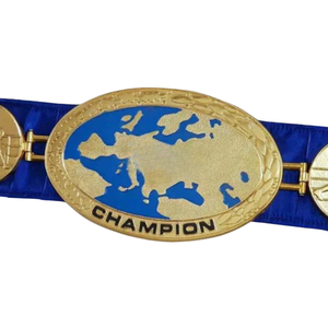 Ceinture de champion de lutte en or, sangle bleue personnalisée, ceinture de sport professionnelle avec icônes de lutte - Product Image 5