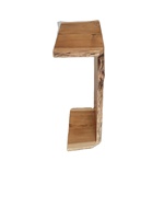 Table d'appoint scandinave en bois de teck massif à bord vif, fabriquée à la main, écologique, durable, design européen
