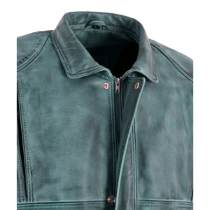 Veste bomber pour homme en cuir Napa véritable 100% personnalisée, vintage, cirée, hiver, décontractée, boutons pression, doublure en polyester, ODM, marque privée - Product Image 5
