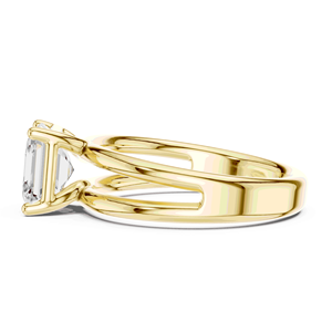 Bague de fiançailles solitaire en diamant de laboratoire taille Asscher 2 carats, or 14K 18K, à quatre griffes, avec tige fendue, bijoux de mariée - Product Image 4