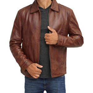 2026 Customized Breathable Newest Fashion Style Genuine Leather Best Material Top Manufacturer Factory Leather Jacket For Men - Product Image 3