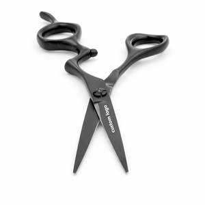 Ensemble de 3 ciseaux de coiffure professionnels classiques Ergo Support, finition mate noire, en acier inoxydable, qualité OEM pour salon de coiffure - Product Image 5