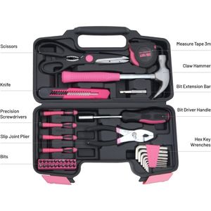 Set di 39 Attrezzi Essenziali per Riparazioni Domestiche, per Studenti Universitari e Uso Domestico, Include Cassetta degli Attrezzi in Plastica - Product Image 3