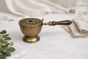 Quemador de incienso árabe personalizable Mubkhar, ecológico, hecho a mano, para bakhoor, con forma de plato circular de metal, para usar en Ramadán. - Product Image 2