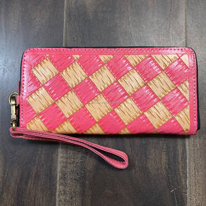 High Quality Wholesale Tooled Checkered Leather <b>Women</b> Clutches Luxury Credit <b>Card</b> Holder Genuine Zipper Type Mini <b>Purse</b> Wallet - Product Image 3