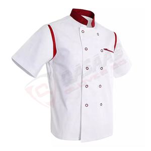 Hommes et femmes cuisinier-cuisine à manches courtes Logo personnalisé coton tissu respirant-cuisine chef uniformes manteaux veste - Product Image 2
