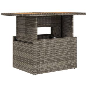 Tavolo da giardino in legno massello di Acacia con Rattan grigio e acciaio verniciato a polvere - Product Image 2