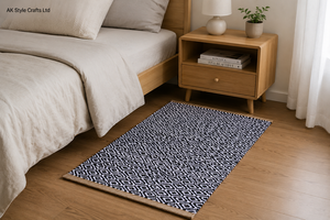 Luxury Soft Black White Puzzle Pattern Cotton <b>Door</b> <b>Mat</b> Non-Slip Rubber Backing Handmade Pet Friendly Eco-Friendly for Home Use - Product Image 6