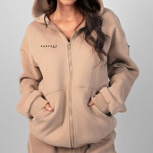 PERFECT INDUSTRY Women Hoodies Customized Logo Zipper Hoodies Casual Wear <b>Jumpers</b> Cotton Fleece Sweatshirts Tracksuits - Product Image 1