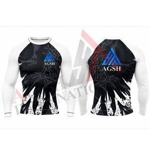 เสื้อรัดกล้ามเนื้อสำหรับผู้ชาย AGSH รุ่น Fitted MMA แขนยาว พิมพ์ลายดิจิตอล ระบายเหงื่อได้ดี ผลิตจากผ้าสแปนเด็กซ์ โพลีเอสเตอร์ ยืดได้สี่ทิศทาง น้ำหนัก 240 กรัม สำหรับเล่นกีฬา - Product Image 3