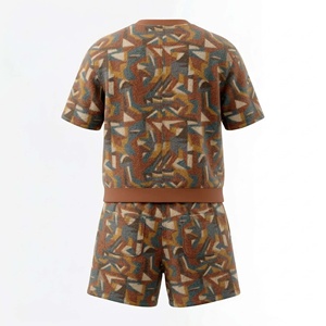 Ensemble de sport décontracté en coton tricoté respirant de haute qualité pour hommes, chemises et shorts, idéal pour la gym, collection été – Prix de gros - Product Image 2
