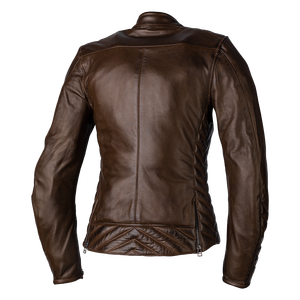 Chaqueta de Motocicleta de Cuero Genuino para Mujer, Manga Larga, Cuello Alto, Cierre de Cremallera, Resistente al Viento, Color Negro Sólido, Estilo Motero - Product Image 5