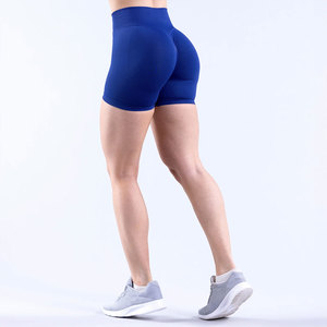 Pantalones Cortos Deportivos de Cintura Alta para Mujer, Efecto Levanta Glúteos, Hechos de Spandex/Nylon, Sin Costuras Visibles, para Uso Activo - Product Image 2