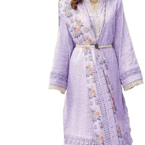 ethnic Shalwar Kameez and Frock designs Unstitched Collection Fancy Wear Outfits Light Purple