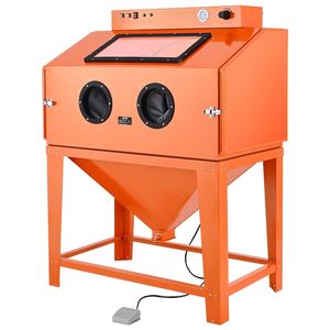 Cabine de sablage en acier robuste de 115 gallons avec trémie à abrasifs de 31 gallons et deux pistolets de sablage 1.6 – Sablageur haut de gamme - Product Image 1