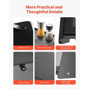 Contenitore per Pane in Bambù di Grande Capacità, Organizzatore da Cucina, Portapane in Legno Stile Rustico per Pane Fatto in Casa - Product Image 6