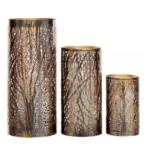 Juego de 3 Portavelas Metálicos Decoración Navideña y Portavelas para Regalo - Product Image 1