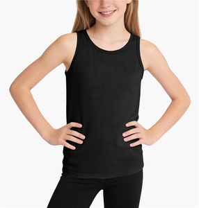 Débardeur en coton noir pour filles, uniforme scolaire, veste sans manches pour étudiants, débardeurs de danse - Product Image 1