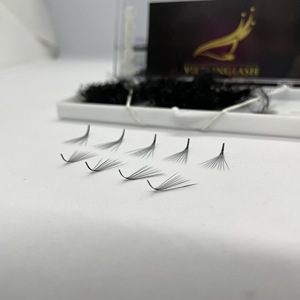 Extensiones de pestañas preformadas, acabado mate, color cachemir oscuro, curvatura M, 10D, 14 mm, racimos de pestañas preformados en una caja grande, gruesos, al por mayor. - Product Image 2