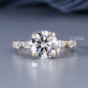 Anillo de Oro Amarillo de 14 Quilates con Diamantes Cultivados en Laboratorio de Múltiples Formas, Anillo de Lujo para Mujer con 7 Piedras de Corte Marquesa y Redondo, Calidad EF, 3.82ctw - Product Image 1