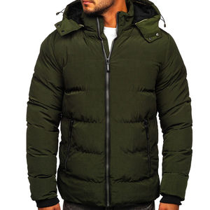 2026 Custom Manufacturer Men's Winter <b>Fleece</b> Jacket Full Zip Stand Collar Windproof Breathable Bamboo Lining Thick Green Unisex - Product Image 4